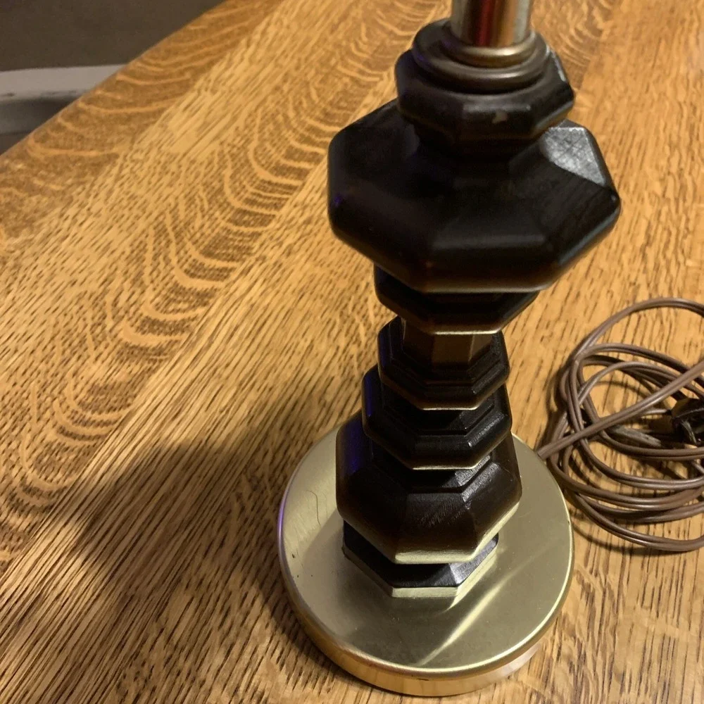 Vintage Organ/Piano Lamp Brass And wood 18in Tall x 12in